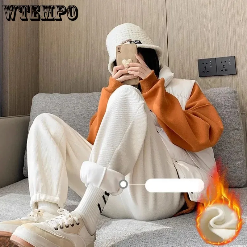 Thin Velvet Harlan Pants Corduroy Soft Fabric Warm Women's Casual Trousers Shirring Elastic Waist Loose Casual Autumn Winter
Thin Velvet Harlan Pants Corduroy Soft Fabric Warm Women's Casual Trousers Shirring Elastic Waist Loose Casual Autumn Winter