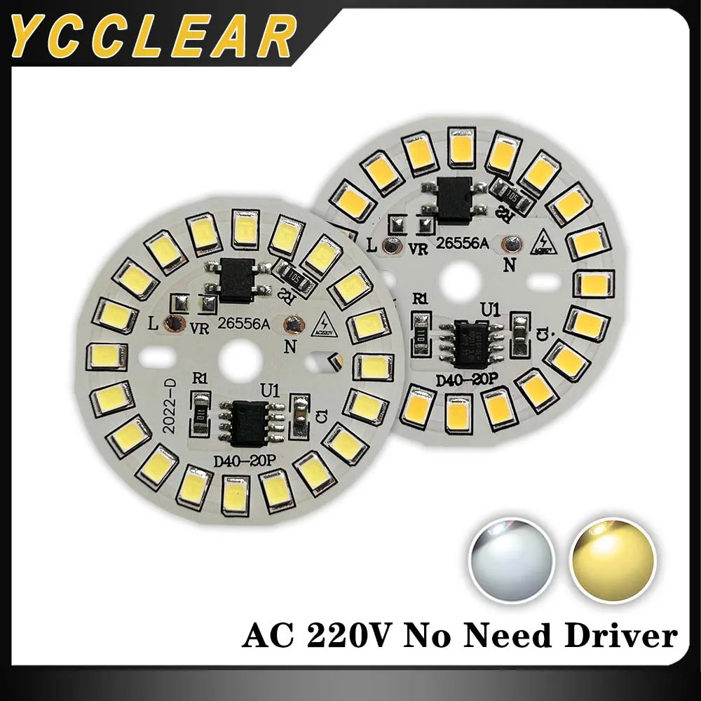 

5/10PCS LED Light Panel White 6000K 3000K 12W AC220V Dia 40mm SMD 2835 Smart IC Drive Light Bulb For DIY Downlight Ceiling Lamp