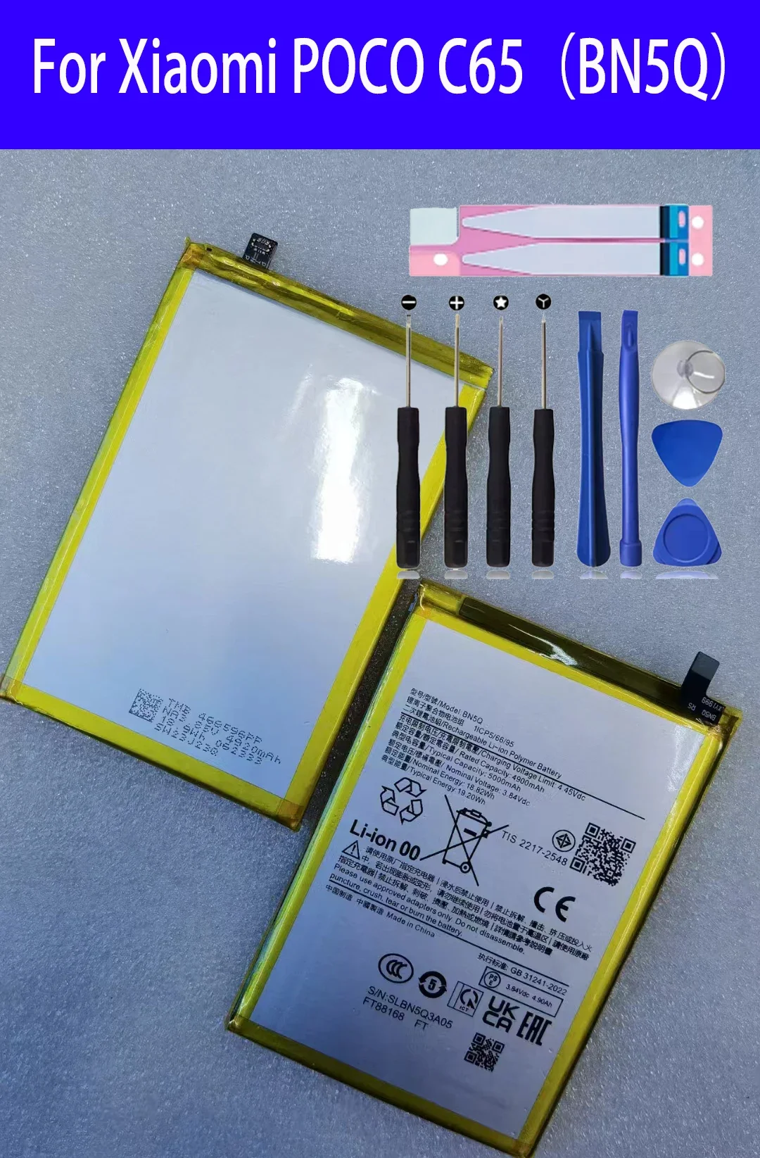 100% Original New Replacement Battery BN5Q For Xiaomi POCO C65 Phone Battery+Tools
100% Original New Replacement Battery BN5Q For Xiaomi POCO C65 Phone Battery+Tools