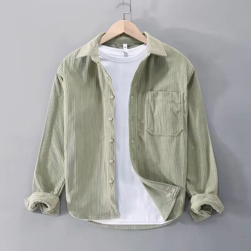 2024 Men's Spring Autumn New Loose Corduroy Shirts Male Solid Color Casual Blouses Men Fashion Long-sleeved Pocket Shirt H689
2024 Men's Spring Autumn New Loose Corduroy Shirts Male Solid Color Casual Blouses Men Fashion Long-sleeved Pocket Shirt H689
