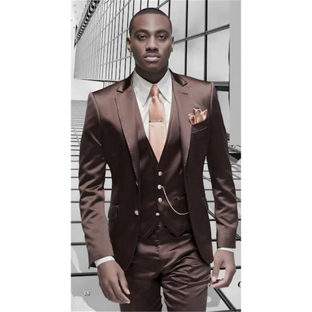 2023 Newest Groomsmen Shiny Chocolate Groom Tuxedos Notch Lapel Men Suits Wedding Best Male 3 Pieces ( Jacket+Pants+Vest+Tie )
2023 Newest Groomsmen Shiny Chocolate Groom Tuxedos Notch Lapel Men Suits Wedding Best Male 3 Pieces ( Jacket+Pants+Vest+Tie )