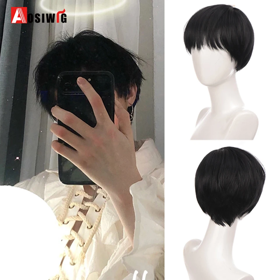 AOSI Synthetic Hair Fashion Male's Wigs Short Straight With Bangs Natural Hair Cosplay Anime Wigs For Men Boy Halloween Daily
AOSI Synthetic Hair Fashion Male's Wigs Short Straight With Bangs Natural Hair Cosplay Anime Wigs For Men Boy Halloween Daily