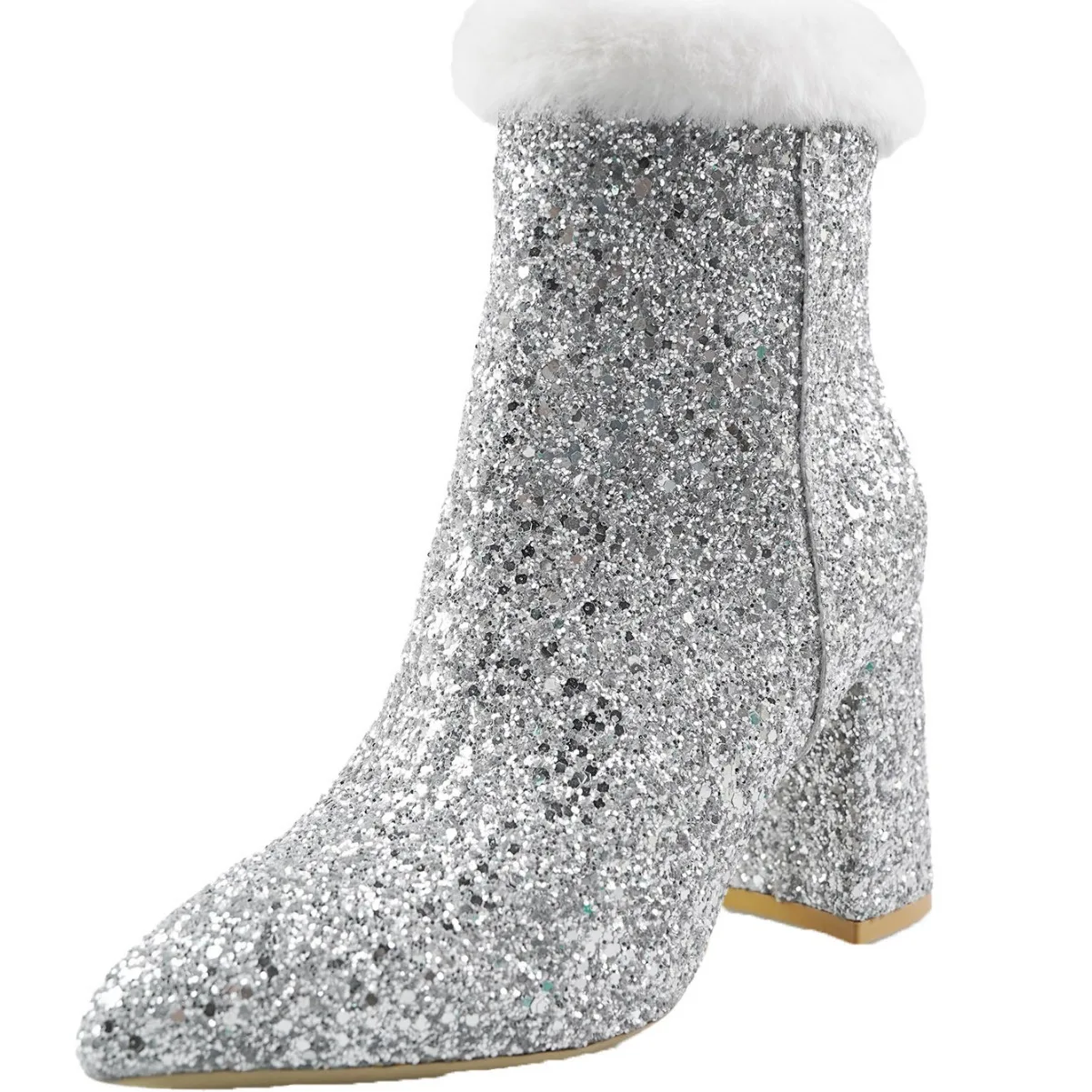 Gorgeous Sequined Chelsea Booties Plush Catwalk Show Booties Sexy Pointed Zipper Plus Size High Heel Women's Boots 35&42 
Gorgeous Sequined Chelsea Booties Plush Catwalk Show Booties Sexy Pointed Zipper Plus Size High Heel Women's Boots 35&42