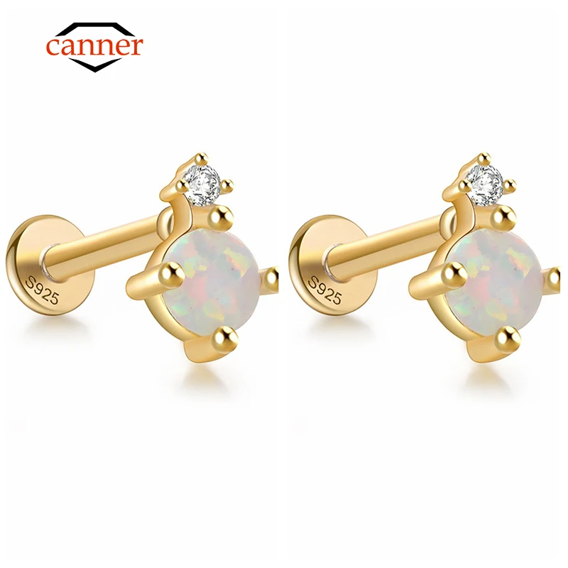 CANNER 925 Sterling Silver Opal Zircon Stud Earrings Women Fashion Small Fresh Style Delicate Girl Earrings Gold Color Jewelry
CANNER 925 Sterling Silver Opal Zircon Stud Earrings Women Fashion Small Fresh Style Delicate Girl Earrings Gold Color Jewelry
