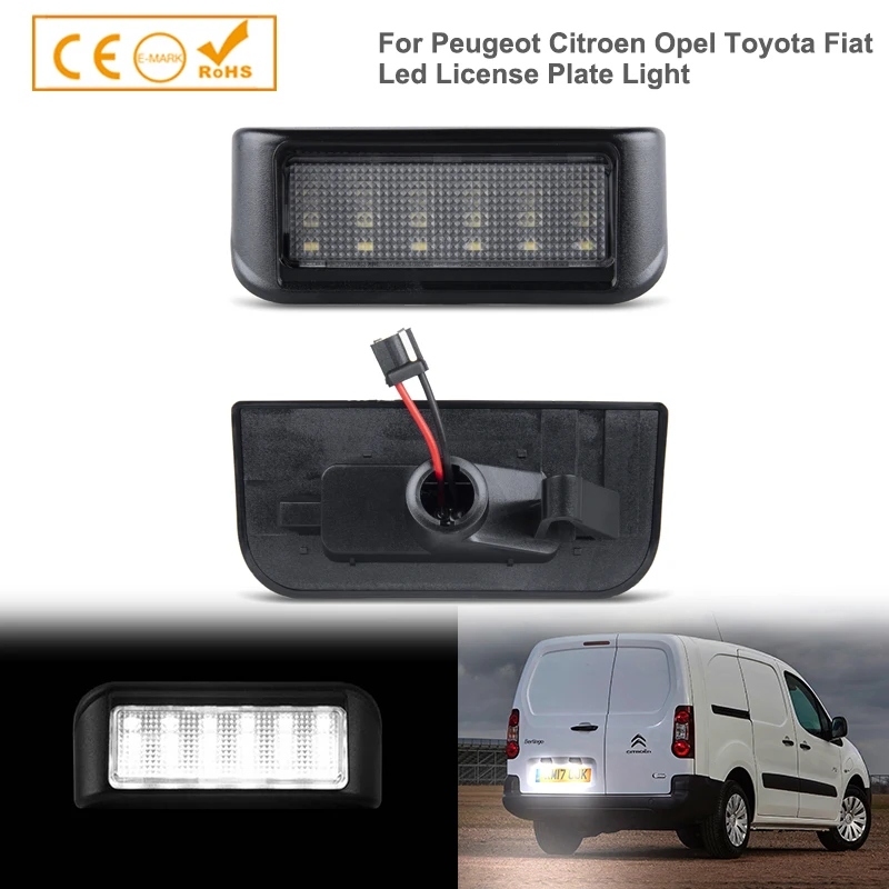 

2PCS LED License Plate Light For Citroen Jumpy II III VAN For Peugeot Expert For Fiat Scudo Number Plate lights High Brightness