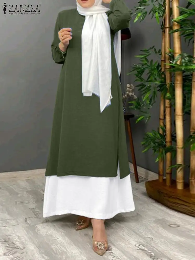 ZANZEA Fashion Two-layer Design Sundress Woman Elegant Muslim Dress Maxi Robe Casual Party Loose Dresses Abaya Kaftan Vestidos
ZANZEA Fashion Two-layer Design Sundress Woman Elegant Muslim Dress Maxi Robe Casual Party Loose Dresses Abaya Kaftan Vestidos