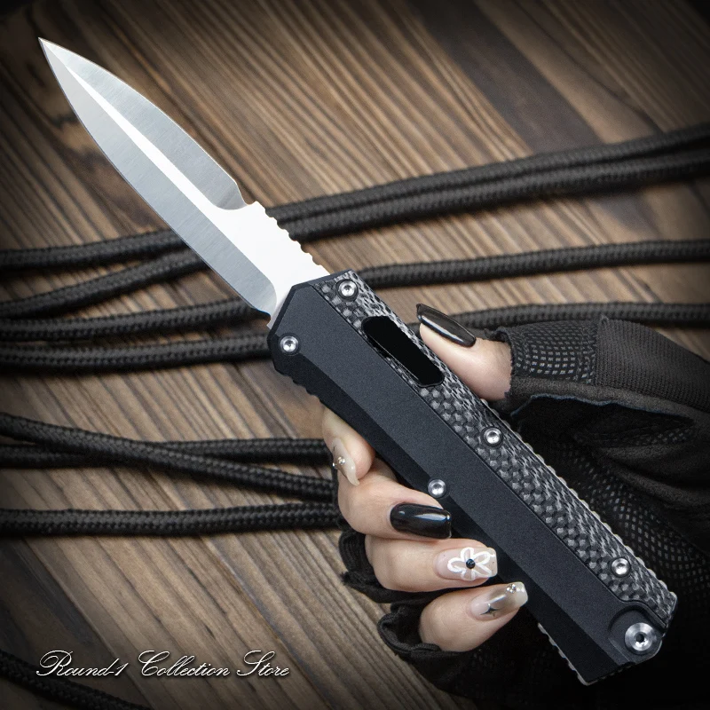 

GK Carbon Fiber Series Micro OTF Tech Knife Pocketknives GLYK0N GLK KON EDC Self Defense Tactical Pocket Knives A41