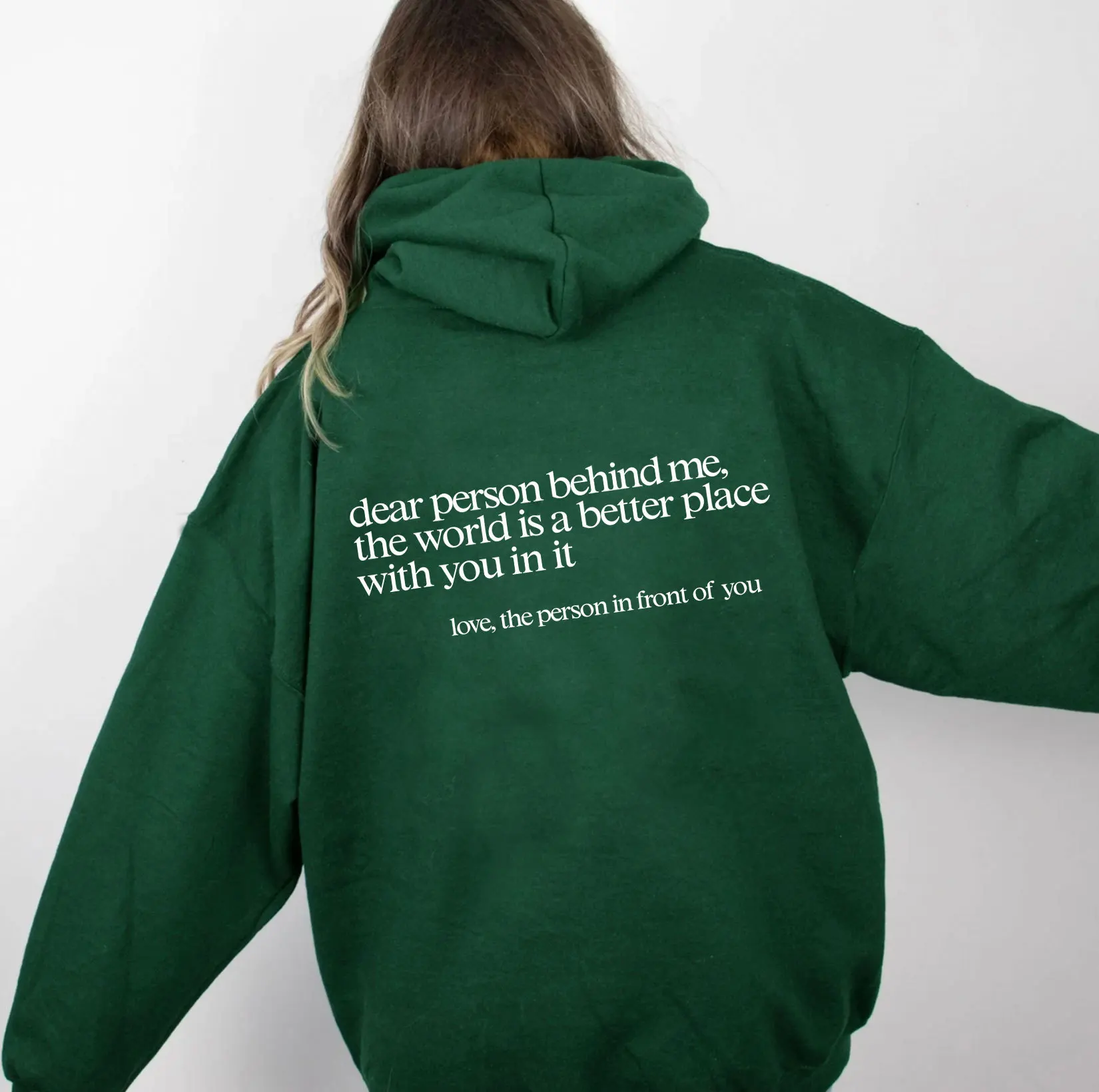 

Dear Person Behind Me Hoodie with Kangaroo Pocket Pullover Vintage Aesthetic Hoodie with Words on Back Unisex Trendy Hoodies