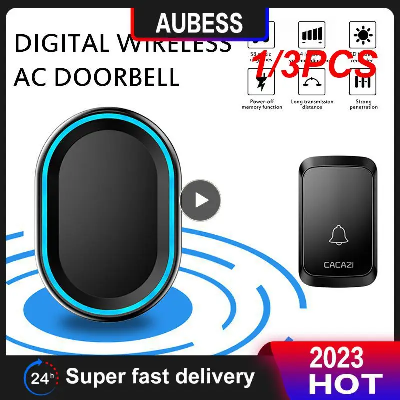 

1/3PCS Wireless Doorbell Outdoor Welcome Ring Chime Door Bell Music Melody Remind Smart Home Security Alarm EU UK US Plug