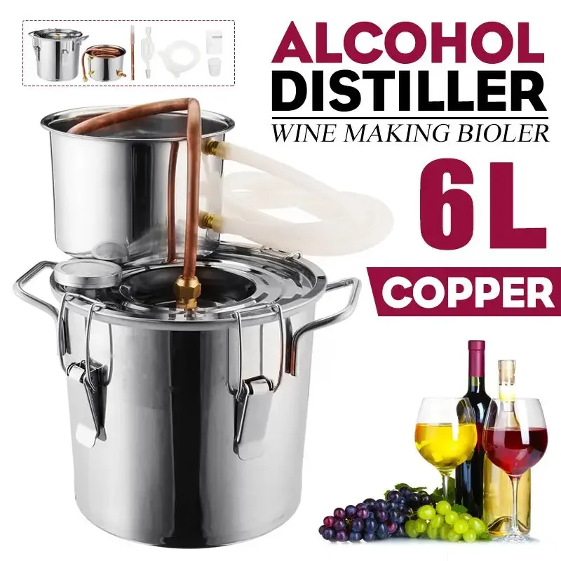 6L/2Gal DIY Moonshine Still Alcohol Distiller Copper With Circulating Pump Water Wine Brandy Essential Oil Brewing Kit
6L/2Gal DIY Moonshine Still Alcohol Distiller Copper With Circulating Pump Water Wine Brandy Essential Oil Brewing Kit