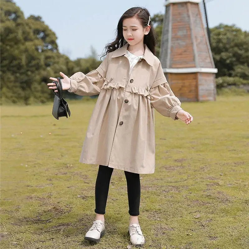 

Ветровка для девочек, хлопковая верхняя одежда, новинка 2023, весна-осень, Высококачественная ветрозащитная детская одежда