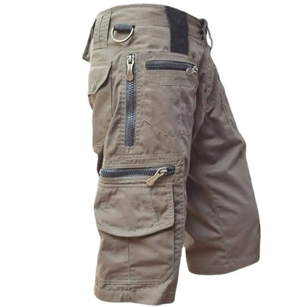 

Stylish Capri Pants Buttons Summer Relaxed Fit Straight Cargo Shorts Lightweight Short Pants Streetwear