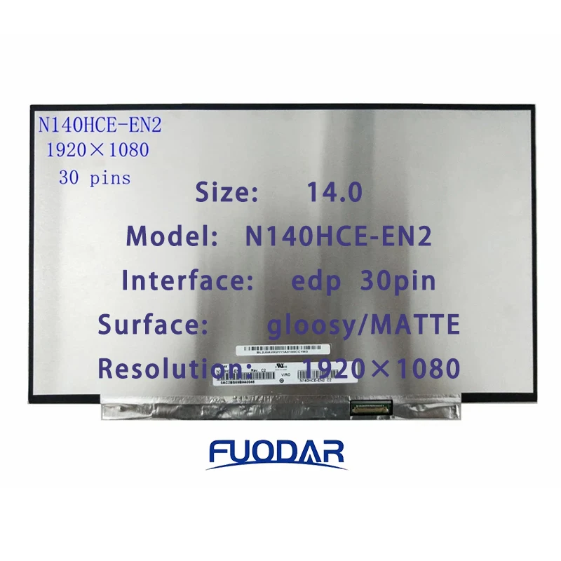N140HCE-EN2 Rev.C2 N140HCE EN2 светодиодный дисплей, ЖК-экран, Матрица для ноутбука 14,0 дюйма IPS 30Pin FHD X, матовая Замена
N140HCE-EN2 Rev.C2 N140HCE EN2 светодиодный дисплей, ЖК-экран, Матрица для ноутбука 14,0 дюйма IPS 30Pin FHD X, матовая Замена