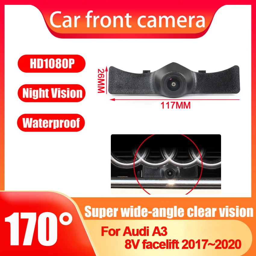 

HD CCD AHD автомобильный передний вид парковочная камера ночного видения с положительным водонепроницаемым логотипом для Audi A3 8V facelift 2017 2018 2019