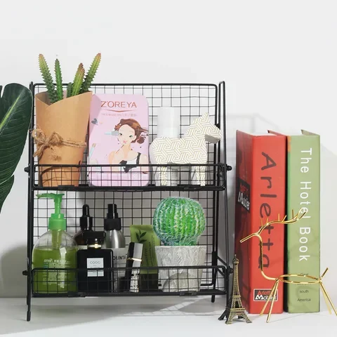 Iron Double Layer Storage Basket Multi Functional Kitchen Bathroom Garden Desktop Metal Black And White Display Rack
Iron Double Layer Storage Basket Multi Functional Kitchen Bathroom Garden Desktop Metal Black And White Display Rack