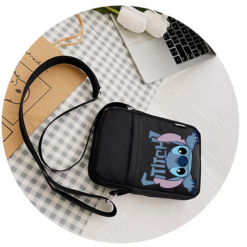 

Disney Stitch Women Shoulder Bag Mobile Phone Bag Handbag Zipper Tote Outdoor Shopper Bags Crossbody Hand Bags Ladies Purse Gift