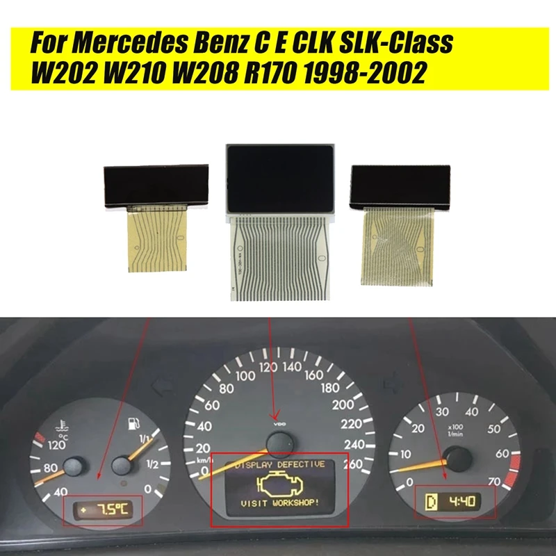 3Pcs Car Dashboard LCD Screen For Mercedes-Benz W202 W210 W208 R170 1998-2002 Parts Pixel Repair Air-Con Information Display
3Pcs Car Dashboard LCD Screen For Mercedes-Benz W202 W210 W208 R170 1998-2002 Parts Pixel Repair Air-Con Information Display
