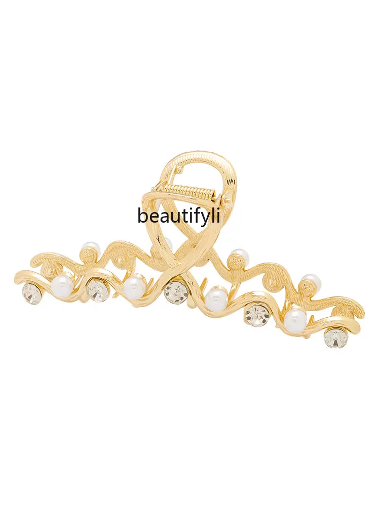zq Pearl Rhinestone Hair Accessories Women's Elegant Metal Grip Hair Claw Headdress
zq Pearl Rhinestone Hair Accessories Women's Elegant Metal Grip Hair Claw Headdress