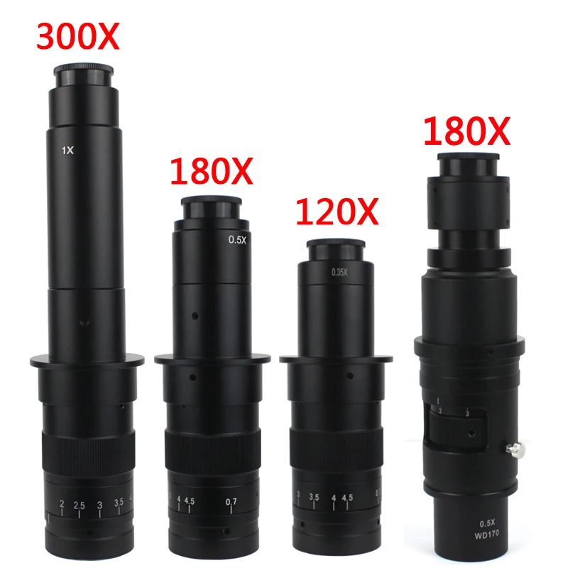 

Adjustable 180X 120X 300X 200X 130X Zoom C-mount Lens 0.7X~4.5X Magnification 25mm For HDMI USB Industry Video Microscope Camera