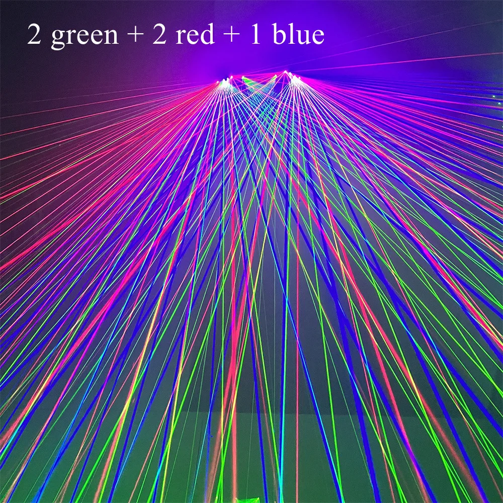 

Magicool Multi-line 5pcs RGB Laser Gloves Led Pair DJ Beam Concert Bar Show Glowing Costumes Props With 2 Green 2 Red 1 Blue