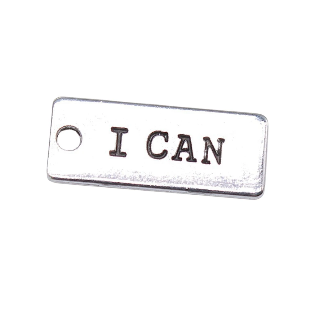 10pcs/lot 24x10mm I Can Charms For Jewelry Making Antique Silver Color 0.94x0.39inch
10pcs/lot 24x10mm I Can Charms For Jewelry Making Antique Silver Color 0.94x0.39inch