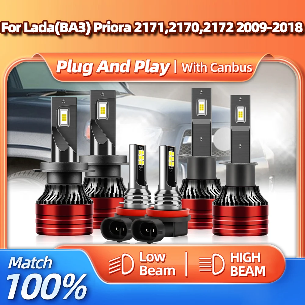 

LED Car Headlight 60000LM 360W Auto Lamp 12V Fog Lights 6000K For Lada(ВАЗ) Priora 2171,2170,2172 2009-2014 2015 2016 2017 2018