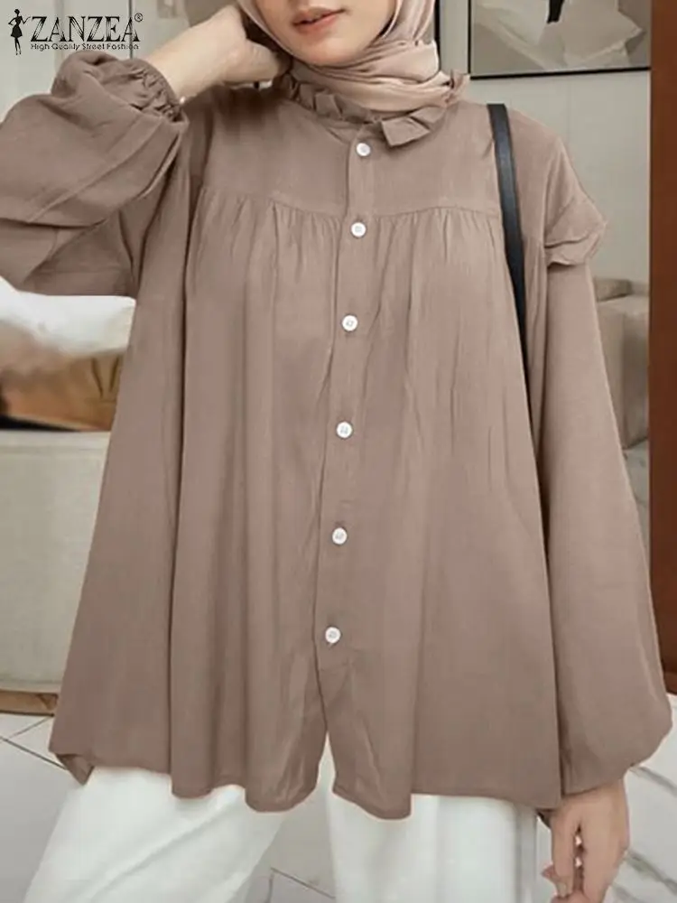 ZANZEA Fashion Puff Sleeve Muslim Blouse Autumn Woman O-Neck Tunic Tops Casual Loose Chemise Female Vintage Shirt Oversize 2023
ZANZEA Fashion Puff Sleeve Muslim Blouse Autumn Woman O-Neck Tunic Tops Casual Loose Chemise Female Vintage Shirt Oversize 2023