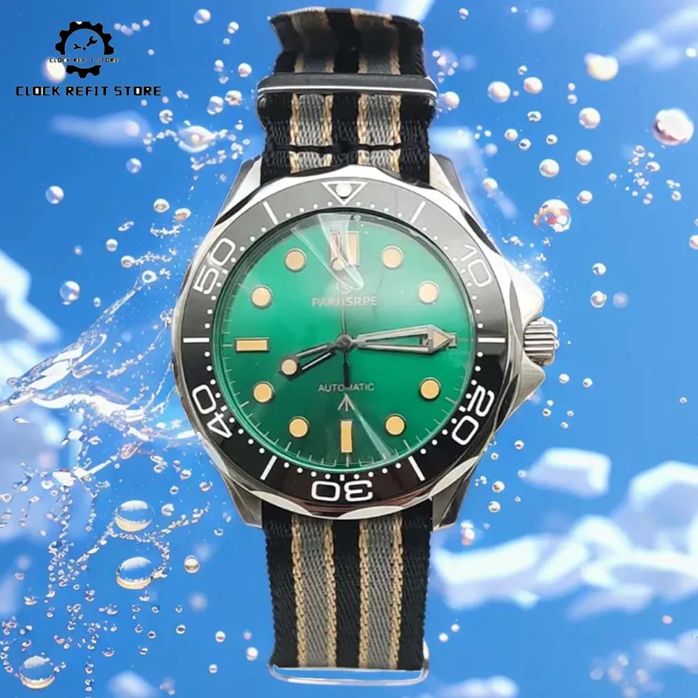 

Men's Automatic Mechanical Watch Stainless Steel Case with Green Sterile Dial Ceramic Bezel Using 2813 Movement Men's Watches
