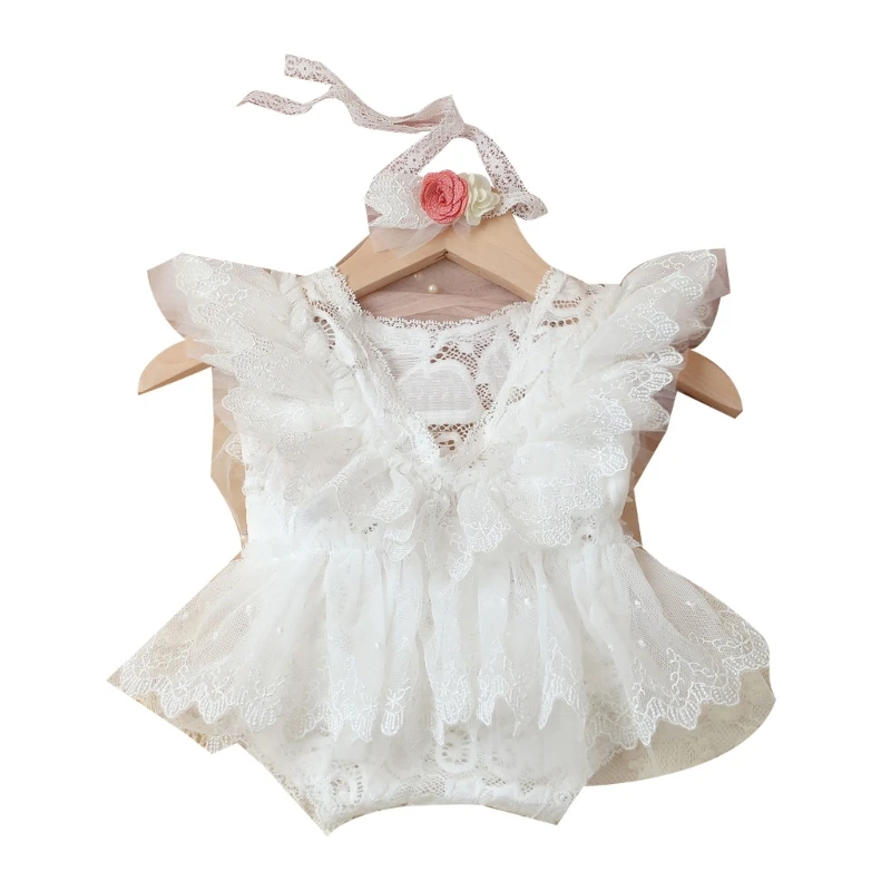 Q0KB Newborn Photo Props Headband Lace Jumpsuit Posing Clothes Baby Photography Suit Backless Princess Dress Infant Costume
Q0KB Newborn Photo Props Headband Lace Jumpsuit Posing Clothes Baby Photography Suit Backless Princess Dress Infant Costume