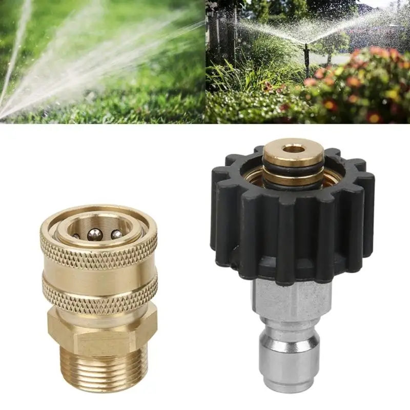 Pressure Washer Quick Connector M22 14/15mm to 3/8inch Female Swivel Fitting 4500PSI Pressure Washer Hose Thread Kits
Pressure Washer Quick Connector M22 14/15mm to 3/8inch Female Swivel Fitting 4500PSI Pressure Washer Hose Thread Kits