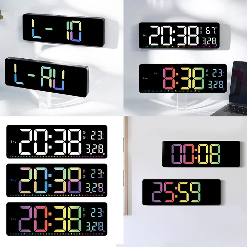 

Digital Clocks Wall Clock Date/Temperature Display Contemporary Bedroom Alarm