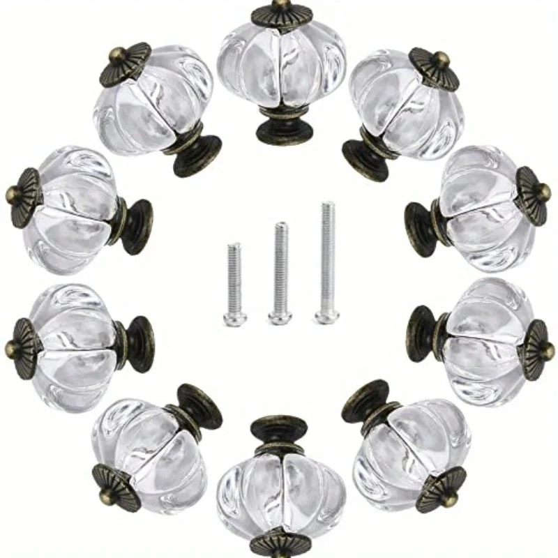 10/20pcs Acrylic Cabinet Knobs, Clear Pumpkin Dresser Knobs, Antique Vintage Decorative DIY Handles Pulls For Furniture Drawers
10/20pcs Acrylic Cabinet Knobs, Clear Pumpkin Dresser Knobs, Antique Vintage Decorative DIY Handles Pulls For Furniture Drawers