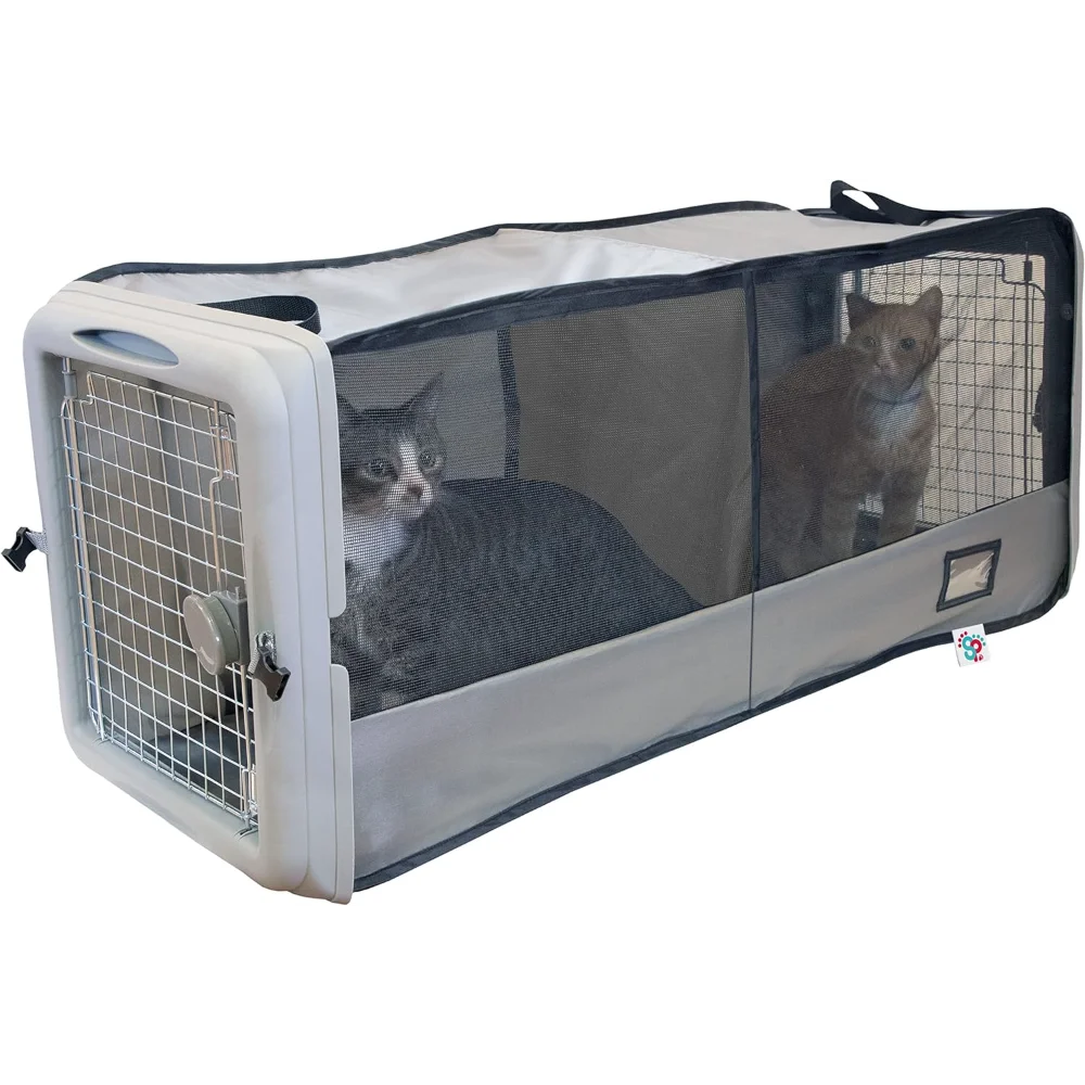 

SPORT PET Large Pop Open Kennel, Portable Cat Cage Kennel, Waterproof Pet bed, Travel Litter Collection