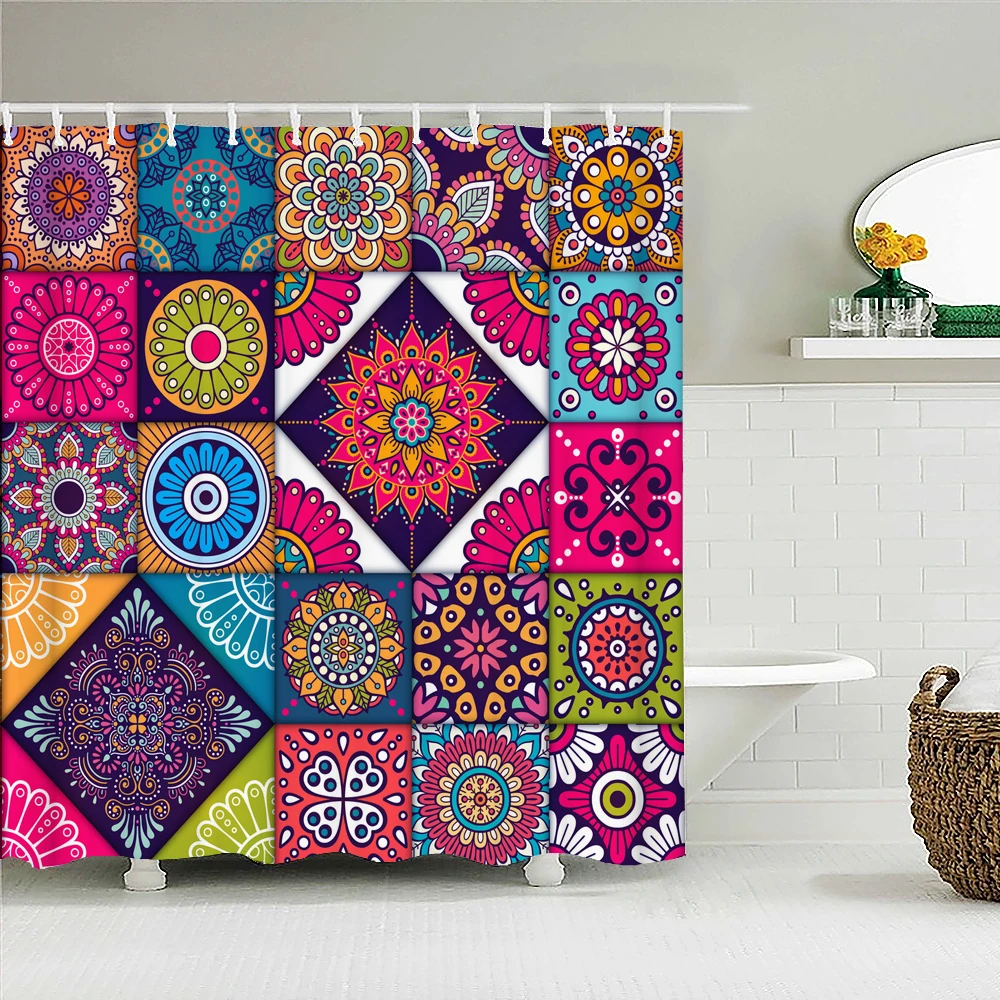 Bohemian Style 3D Printing Bathroom Curtains Shower Curtain With 12 Hooks Home Decoration Waterproof Fabric Boho Bath Screen
Bohemian Style 3D Printing Bathroom Curtains Shower Curtain With 12 Hooks Home Decoration Waterproof Fabric Boho Bath Screen