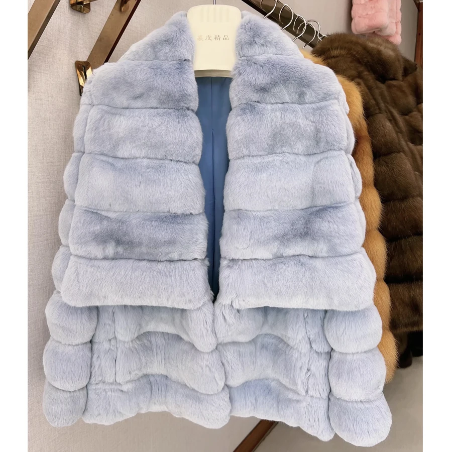Women Winter Real Rex Rabbit Fur Coat Genuine Fur Luxury Brands Large Lapel Women Chinchilla Short Fur Coat
Women Winter Real Rex Rabbit Fur Coat Genuine Fur Luxury Brands Large Lapel Women Chinchilla Short Fur Coat