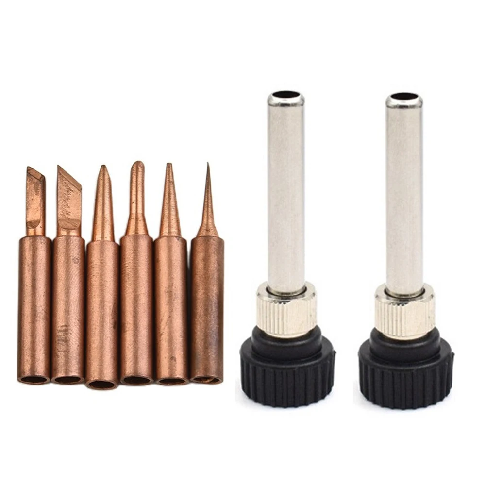 8PCS Copper 900M-T Soldering Iron Tip Handle Set For Hakko Soldering Station Lead-free Lower Temperature Soldering Tips
8PCS Copper 900M-T Soldering Iron Tip Handle Set For Hakko Soldering Station Lead-free Lower Temperature Soldering Tips
