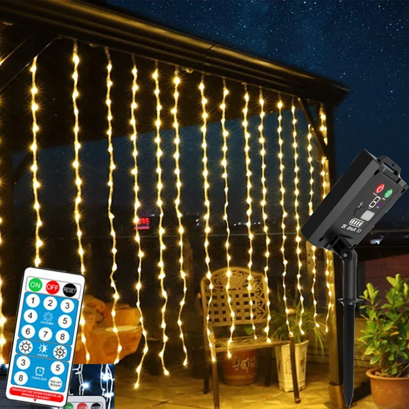 3M Solar Curtain Light Outdoor Waterproof 300 LED Solar Power Fairy Garland String Lights for Yard Garden Pavilion Party Wedding
3M Solar Curtain Light Outdoor Waterproof 300 LED Solar Power Fairy Garland String Lights for Yard Garden Pavilion Party Wedding