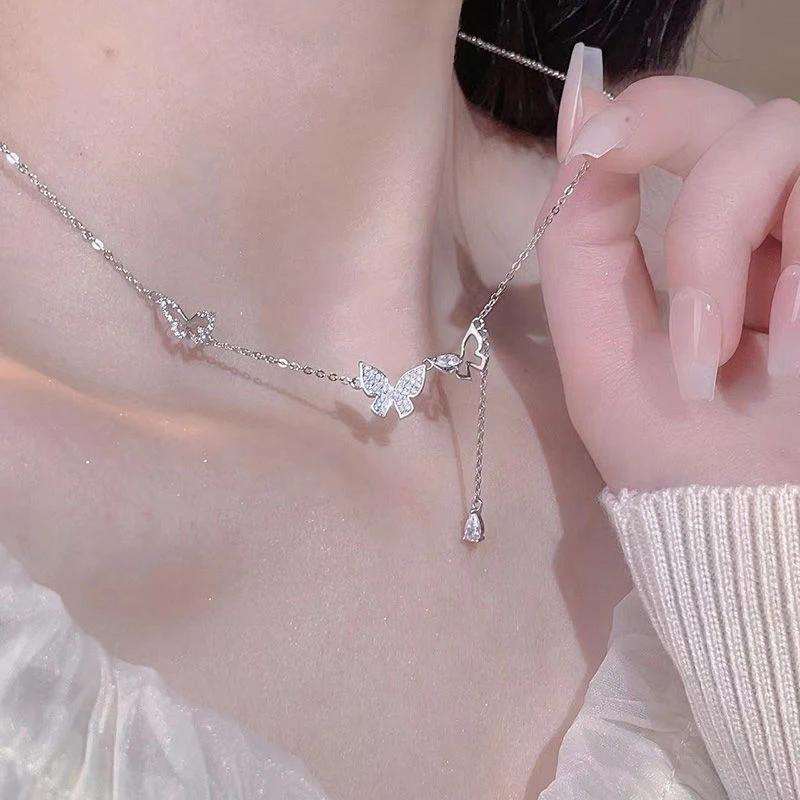Shiny Butterfly Tassel Necklace Ladies Exquisite Elegant Clavicle Chain Simple Temperament Jewelry Accessories For Ladies Gift
Shiny Butterfly Tassel Necklace Ladies Exquisite Elegant Clavicle Chain Simple Temperament Jewelry Accessories For Ladies Gift