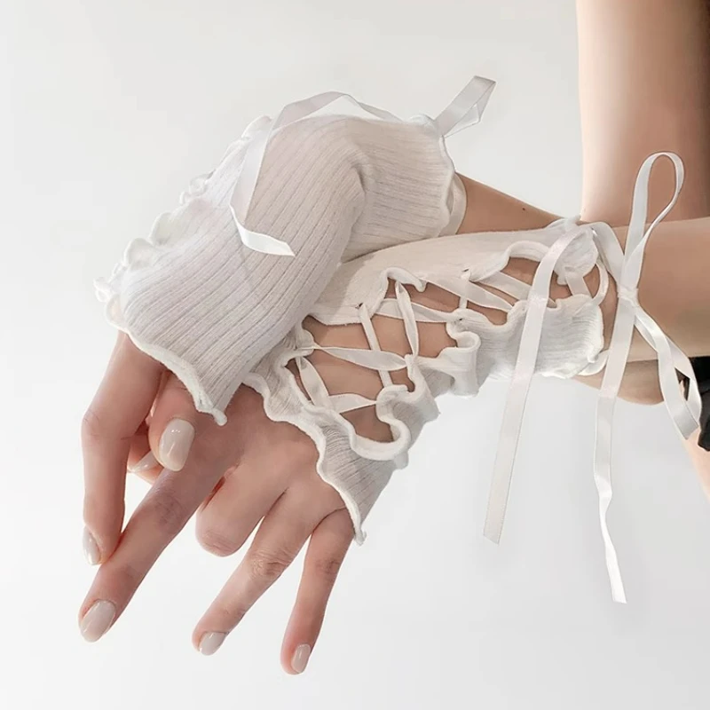White Bow Fingerless Gloves Lolita Jk Lace Flocked Gothic DIY Shawl Sunscreen Sleeve Accessories Cosplay Long Mesh Punk Gloves
White Bow Fingerless Gloves Lolita Jk Lace Flocked Gothic DIY Shawl Sunscreen Sleeve Accessories Cosplay Long Mesh Punk Gloves
