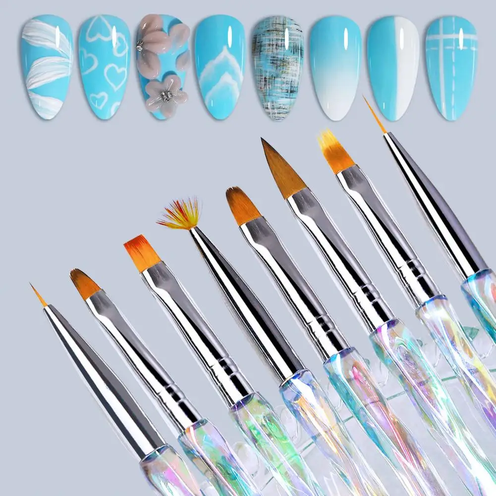Nail Brush 8Pcs/Set Durable Soft Bristle Professional Nail Design Painting Brush Builder Gel Brush Home Use
Nail Brush 8Pcs/Set Durable Soft Bristle Professional Nail Design Painting Brush Builder Gel Brush Home Use