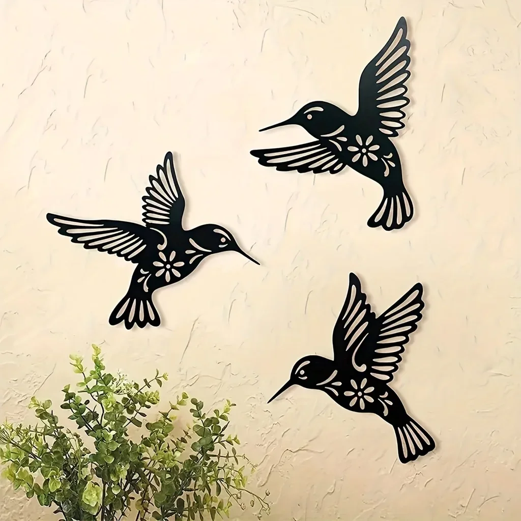 1pc Hollow Out Iron Bird Sculpture Waterproof Wall Hanging Metal Hummingbird Wall Art Decor, Silhouettes Figurines For Garden
1pc Hollow Out Iron Bird Sculpture Waterproof Wall Hanging Metal Hummingbird Wall Art Decor, Silhouettes Figurines For Garden