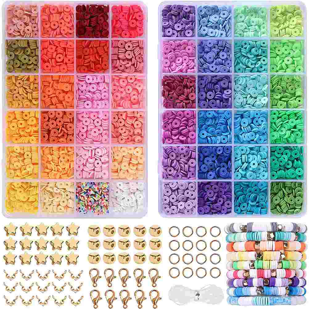of Jewelry Making Clay Bracelet Beads for Jewelry Making Kit,Flat Round Polymer Clay Heishi Beads DIY Handmade Accessories
of Jewelry Making Clay Bracelet Beads for Jewelry Making Kit,Flat Round Polymer Clay Heishi Beads DIY Handmade Accessories