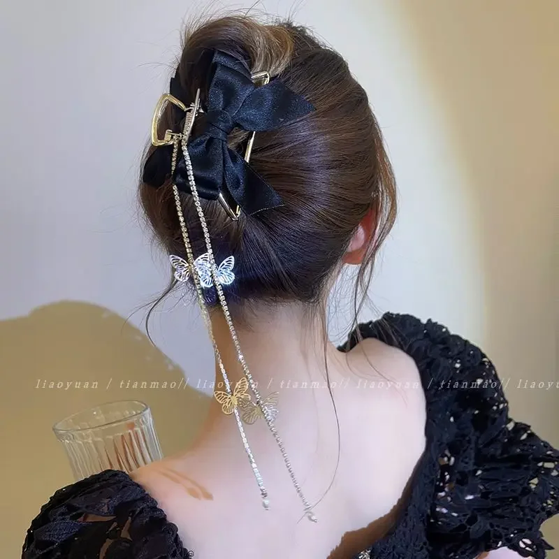 

Elegant 2024 New Butterfly Fringe Hair Clips for Women Hair Claw Grab Fashion Metal Hair Crab Shark Clip Female Headwear