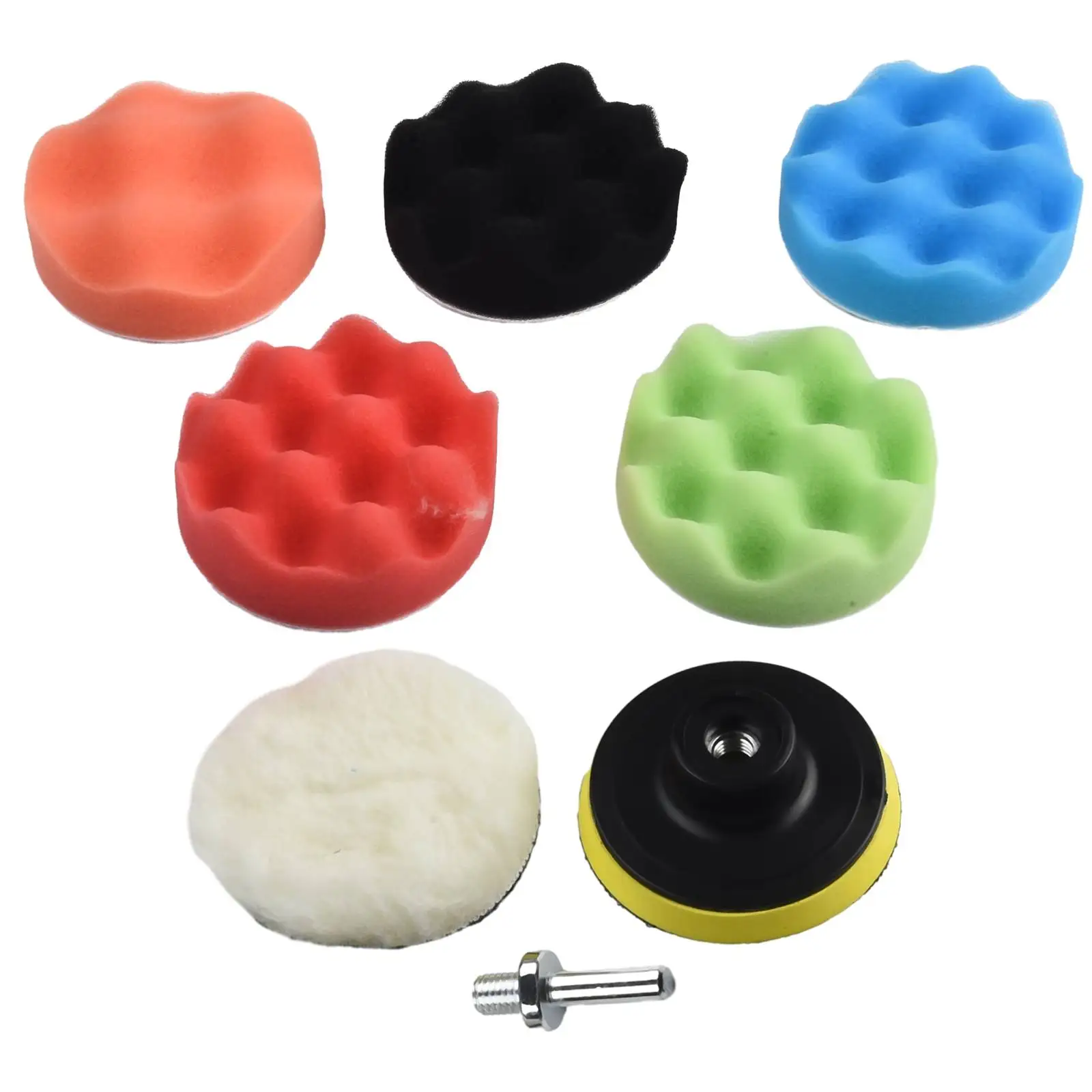 

3 Inch CarPolishing Disc 8Pcs/Set Self-Adhesive Buffing Waxing Sponge Wool Wheel Polishing Pad For Car Polisher Drill Adapter