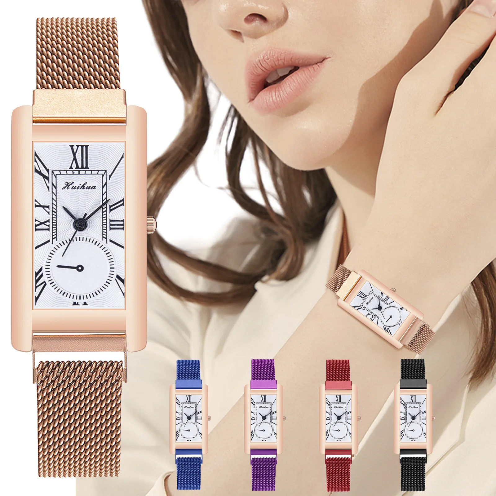 

Huihua Ladies Fashion Quartz Watch Stainless Steel Strap Watch Analog Watch Wristwatches Accessories For Women Woman Watch