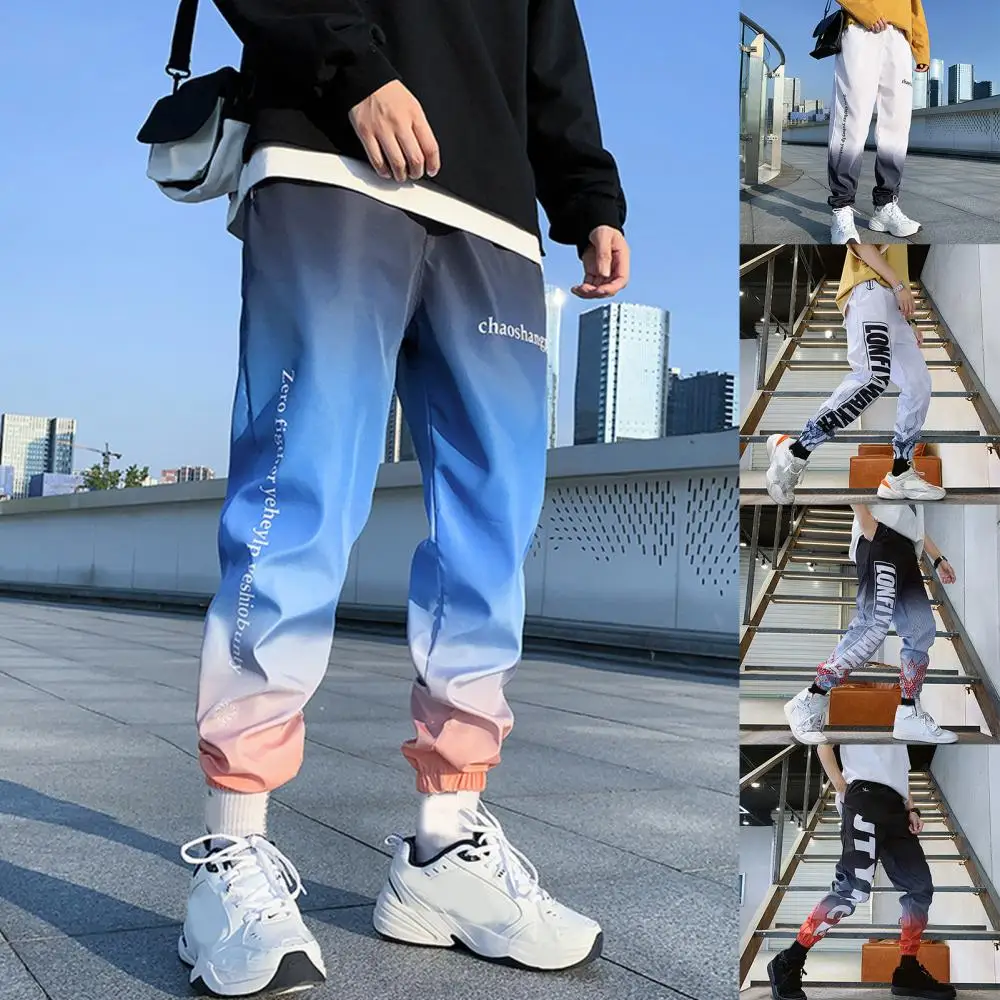 2021 New Men Hip Hop Joggers Pants Streetwear Autumn Winter Gradient Color Letters Print Casual Harem Pants Ankle Tied Trousers
2021 New Men Hip Hop Joggers Pants Streetwear Autumn Winter Gradient Color Letters Print Casual Harem Pants Ankle Tied Trousers