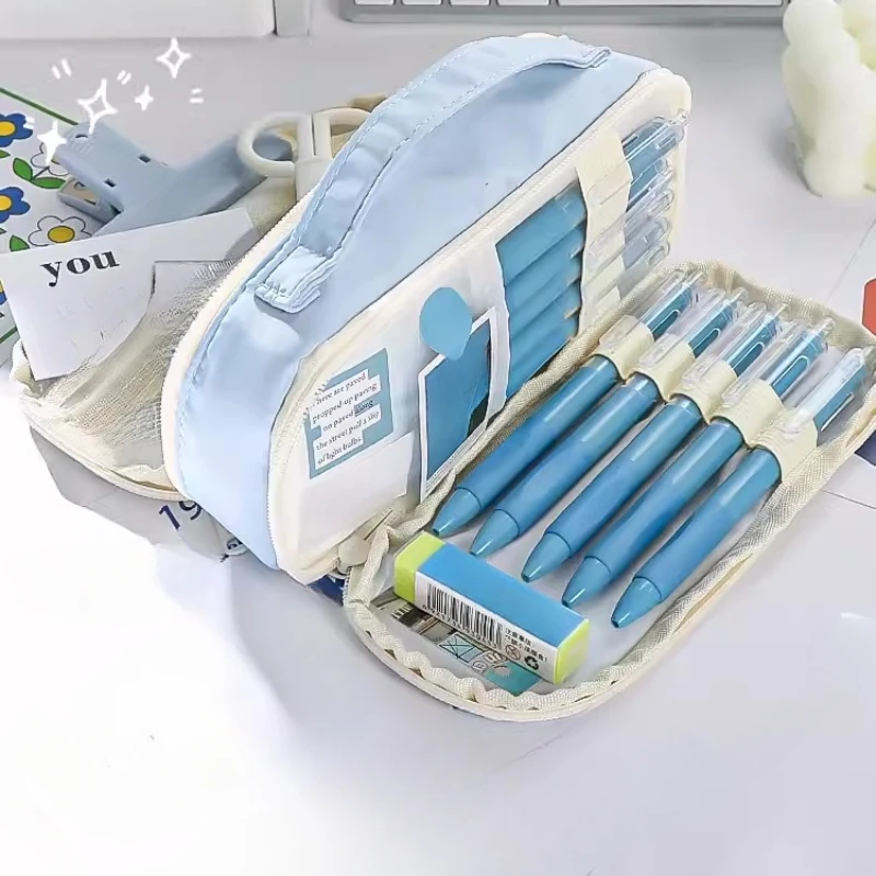 Makaron Blue Large Capacity Pencil Bag Stationery Zipper Pencil Pouch Big Stationery Box Pen Case School Students Supplies
Makaron Blue Large Capacity Pencil Bag Stationery Zipper Pencil Pouch Big Stationery Box Pen Case School Students Supplies