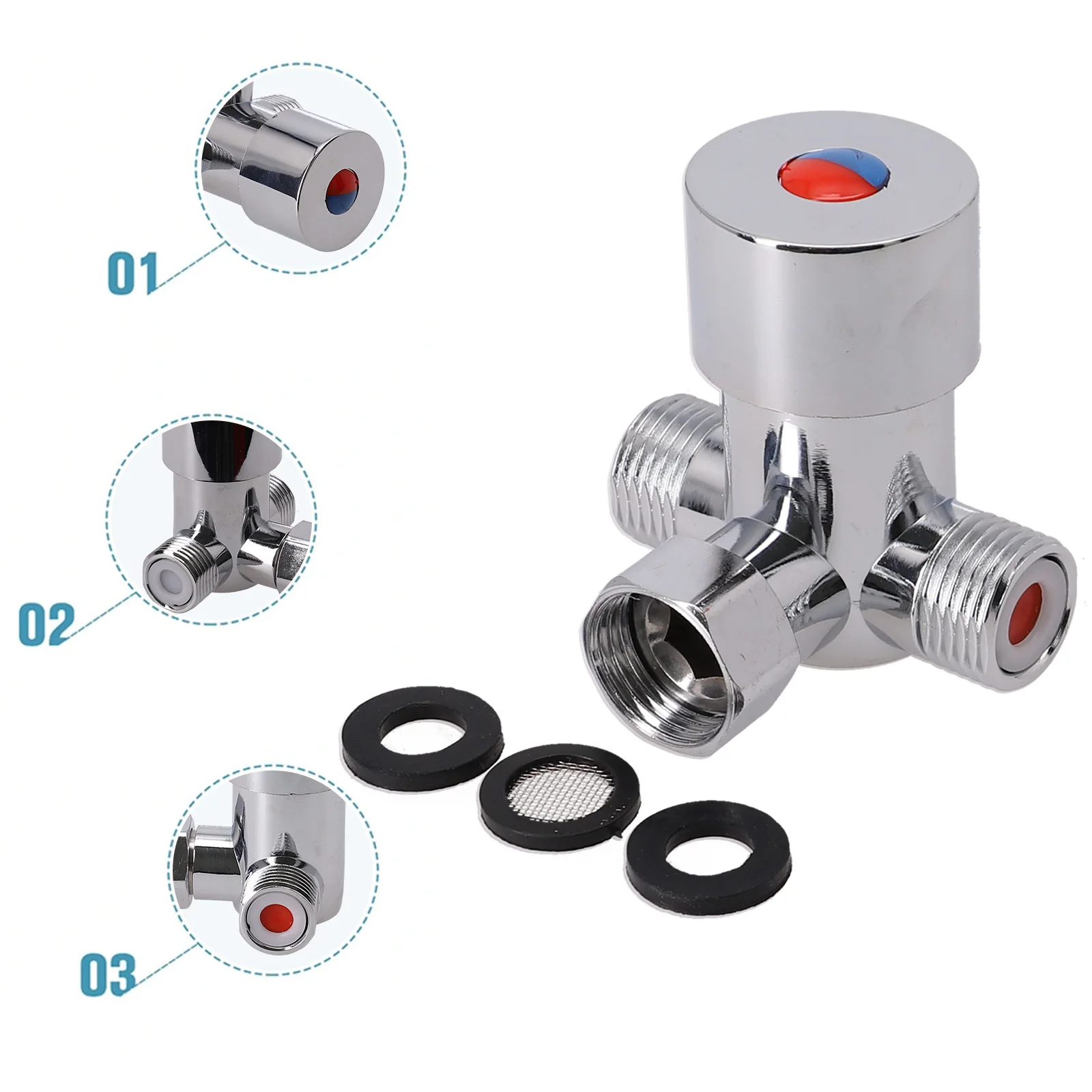 Inlet Valve Mixing Valve Induction Tap Thermostatic Thickened Brass Wash Basin Water Valver 2 In 1 High Quality
Inlet Valve Mixing Valve Induction Tap Thermostatic Thickened Brass Wash Basin Water Valver 2 In 1 High Quality