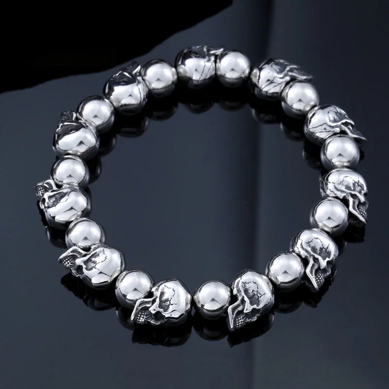 CHUANGCHENG punk personalized fashion jewelry stainless steel men's round bead skull bracelet
CHUANGCHENG punk personalized fashion jewelry stainless steel men's round bead skull bracelet
