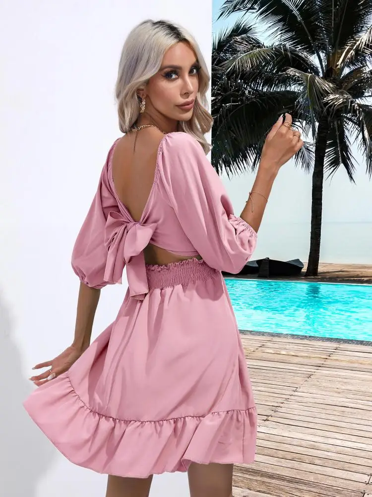 Ruffles Square Collar Summer Women Bandage Short Dress Sexy Slim Backless Mini Dresses For Women 2023
Ruffles Square Collar Summer Women Bandage Short Dress Sexy Slim Backless Mini Dresses For Women 2023